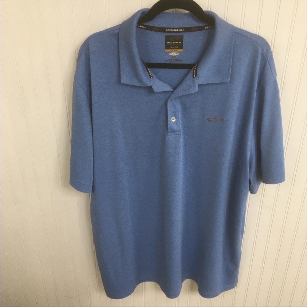 GREG NORMAN FOR TASSO ELBA BLUE SHORT SLEEVE POLO MEN’S XXL